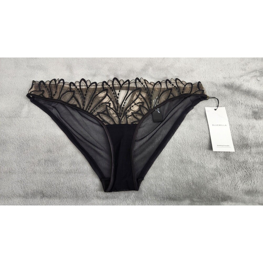 NEW Bluebella Women's Black US 6 Small Embroidered Pavlina Brief Panty